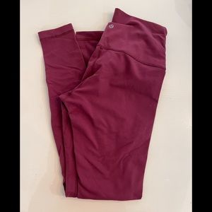 Lululemon Wunder Under Hi Rise Leggings Maroon 10